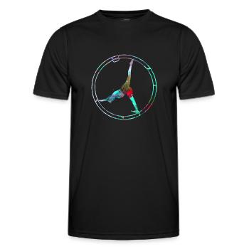 rhönrad,rad,tuniererin, sportlerin,bunt,graffiti - Männer Funktions-T-Shirt - Schwarz - Vorne - AI Model Male 178 dark (178cm)