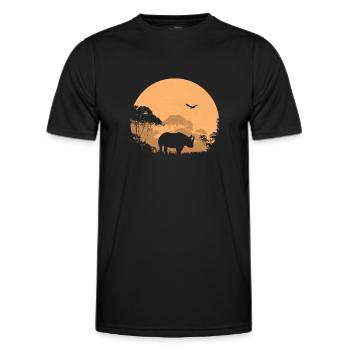 Rhino - Nashorn - Männer Funktions-T-Shirt - Schwarz - Vorne - AI Model Male 178 dark (178cm)