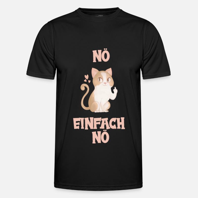 Mittelfinger Katze - Männer Funktions-T-Shirt - Schwarz