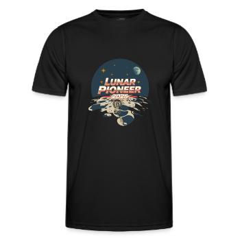 Lunar Pioneer 2025 - Männer Funktions-T-Shirt - Schwarz - Vorne - AI Model Male 178 dark (178cm)