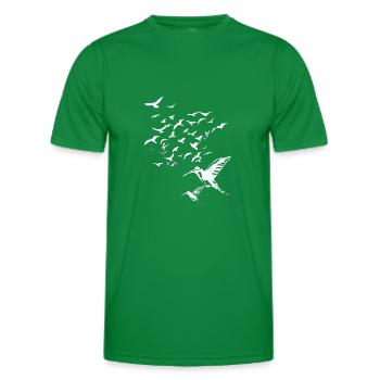 vogelschwarm, Vögel, Möwen, weiss, schwarm,vogel - Männer Funktions-T-Shirt - Kelly Green - Vorne - AI Model Male 178 dark (178cm)