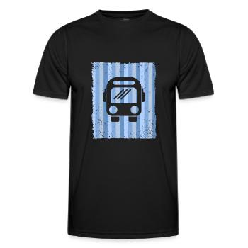 Bus Bus driver School bus Bus - Men's Functional T-Shirt - black - Front - AI Model Male 178 dark (178cm)