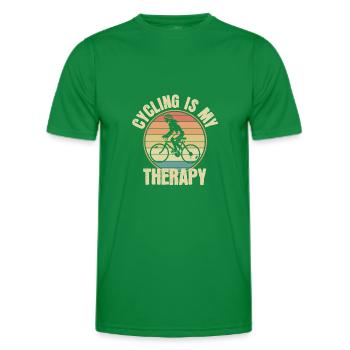 Radfahren ist mein Therapie-| Fahrradmädchen Retro - Männer Funktions-T-Shirt - Kelly Green - Vorne - AI Model Male 178 dark (178cm)