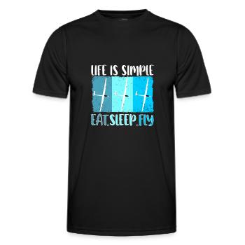 Glider Gliding Gliding Glider - Men's Functional T-Shirt - black - Front - AI Model Male 178 dark (178cm)