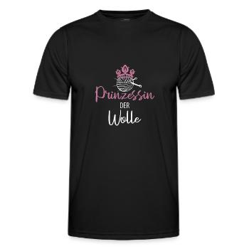 Wolle Stricken Wollknäuel - Männer Funktions-T-Shirt - Schwarz - Vorne - AI Model Male 178 dark (178cm)