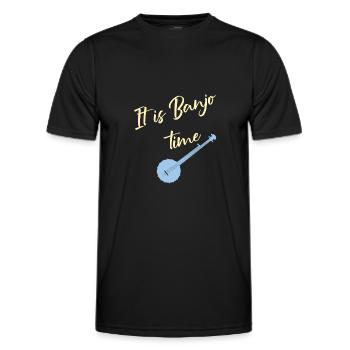 Banjo Vintage Bluegrass Musikspieler Geschenk - Männer Funktions-T-Shirt - Schwarz - Vorne - AI Model Male 178 dark (178cm)