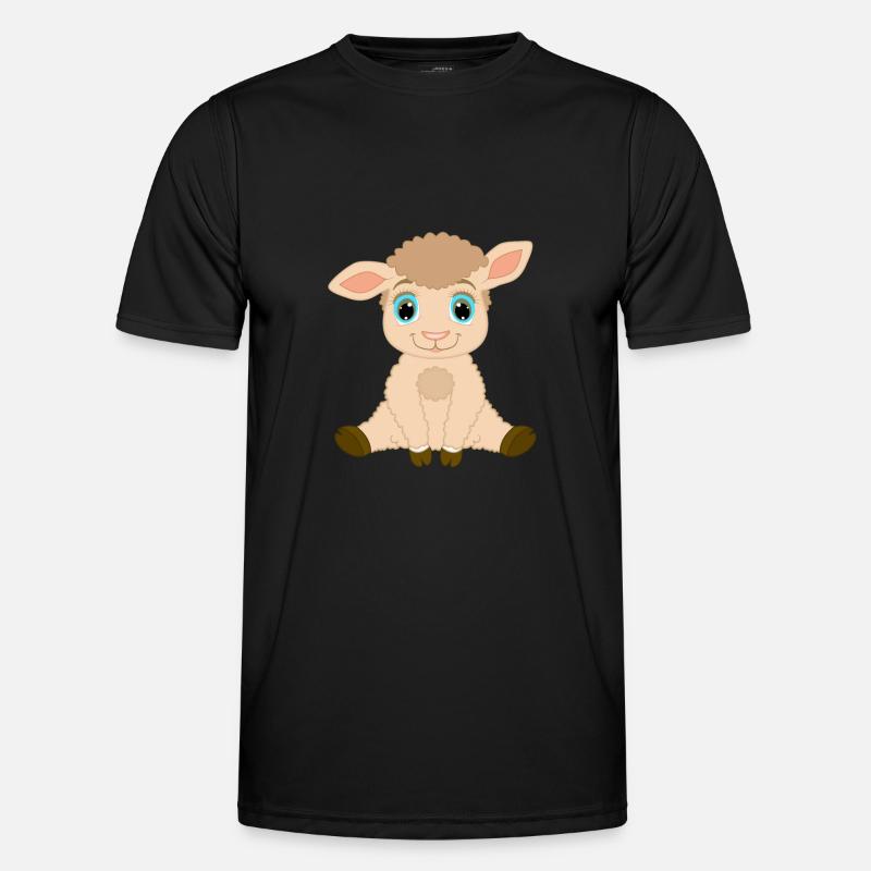 Lamm - Lämmchen - Männer Funktions-T-Shirt - Schwarz
