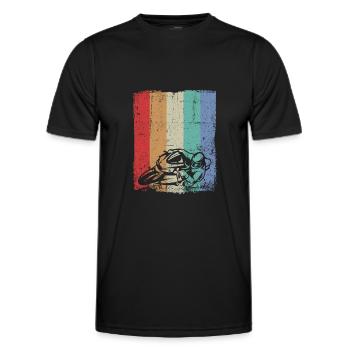 Motorrad Biker Motorradfahrer vintage retro - Männer Funktions-T-Shirt - Schwarz - Vorne - AI Model Male 178 dark (178cm)
