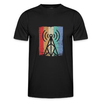 Amateur Radio Radio Radio Radio Radio Amateur Vintage - Men's Functional T-Shirt - black - Front - AI Model Male 178 dark (178cm)