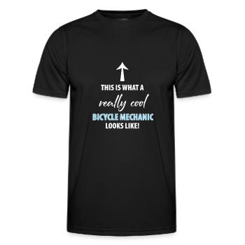Bicycle workshop Bicycle fitter Bicycle - Men's Functional T-Shirt - black - Front - AI Model Male 178 dark (178cm)