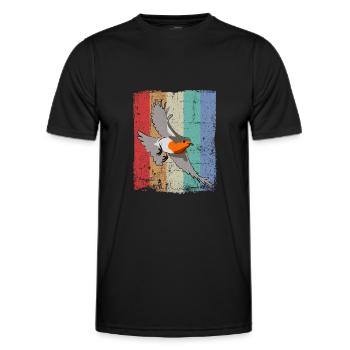 Observation des oiseaux Oiseaux Observation des oiseaux Oiseaux - T-shirt sport Homme - noir - Devant - AI Model Male 178 dark (178cm)