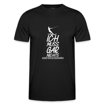 Wasserskier Wasserski Wasserskifahrer - Männer Funktions-T-Shirt - Schwarz - Vorne - AI Model Male 178 dark (178cm)