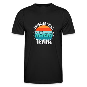 Train Chemin de fer Trains Trains Conducteurs de train - T-shirt sport Homme - noir - Devant - AI Model Male 178 dark (178cm)