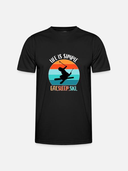Ski skiing Skiers Skiing Holidays - Men's Functional T-Shirt - black