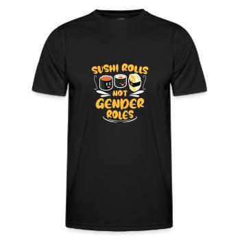Féminisme féministe - Rouleaux de sushi pas rouleaux de genre - T-shirt sport Homme - noir - Devant - AI Model Male 178 dark (178cm)