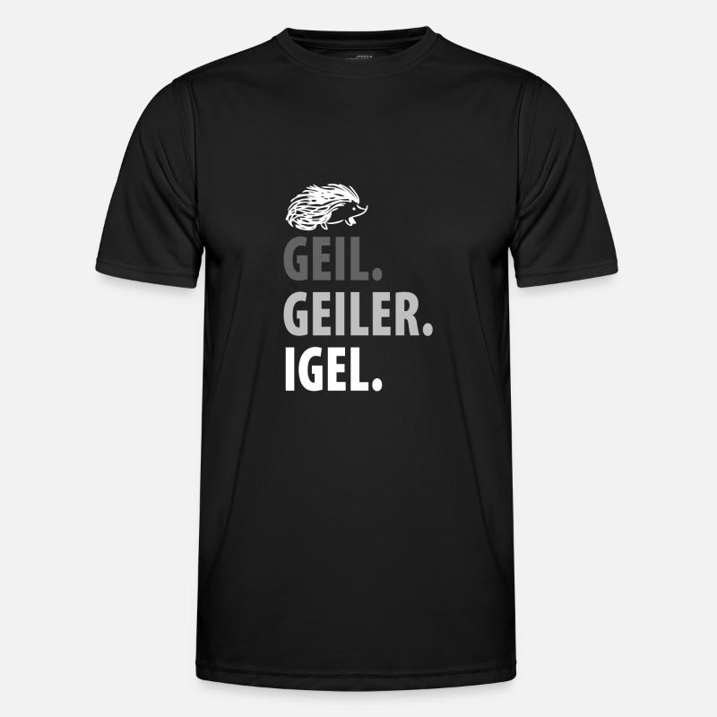 Igel - Männer Funktions-T-Shirt - Schwarz