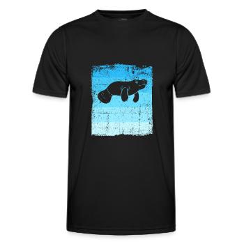 Lamantins Drôles de lamantins - T-shirt sport Homme - noir - Devant - AI Model Male 178 dark (178cm)