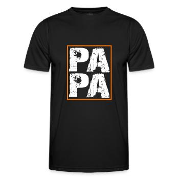 Papa ist der Beste - Papa ist unser Held - Männer Funktions-T-Shirt - Schwarz - Vorne - AI Model Male 178 dark (178cm)