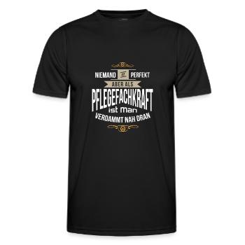 Pflegefachkraft Pfleger Pflege Pflegekraft perfekt - Männer Funktions-T-Shirt - Schwarz - Vorne - AI Model Male 178 dark (178cm)