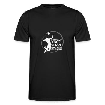 Want A Soft Serve Get Ice Cream Volleyball Player - Men's Functional T-Shirt - black - Front - AI Model Male 178 dark (178cm)