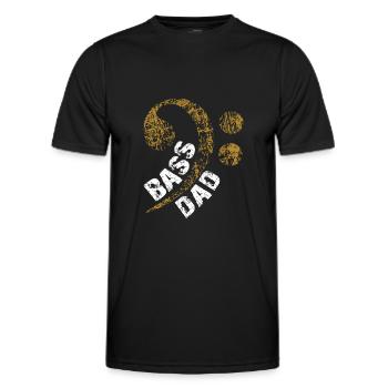 Papa plays bass Papa is bass player - Men's Functional T-Shirt - black - Front - AI Model Male 178 dark (178cm)