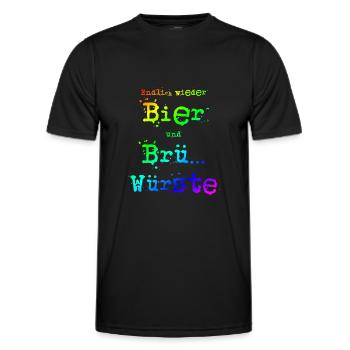 Endlich wieder Bier und Brü.. Würste | Party - Männer Funktions-T-Shirt - Schwarz - Vorne - AI Model Male 178 dark (178cm)