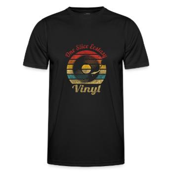 One Slice Ecstasy Vinyl Retro Vintage Music - Männer Funktions-T-Shirt - Schwarz - Vorne - AI Model Male 178 dark (178cm)