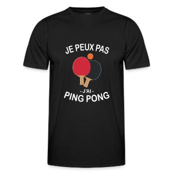 Je Peux Pas J'ai Ping Pong - T-shirt sport Homme - noir - Devant - AI Model Male 178 dark (178cm)
