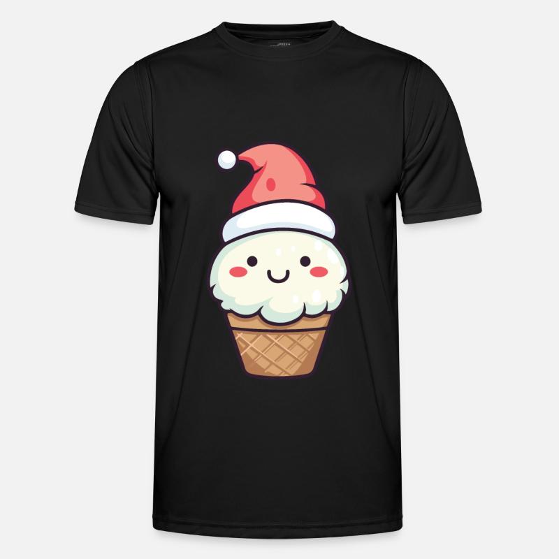 Eiskreme Weihnachten Comic Männer Funktions-T-Shirt