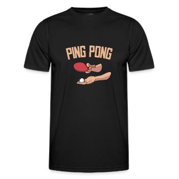 Serve Table Tennis Ball Table Tennis Player Ping - Men's Functional T-Shirt - black - Front - AI Model Male 178 dark (178cm)