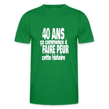 40 ans - T-shirt sport Homme - vert - Devant - AI Model Male 178 dark (178cm)