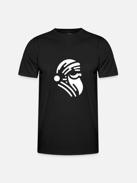 Minimalistischer Weihnachtsmann - Männer Funktions-T-Shirt - Schwarz