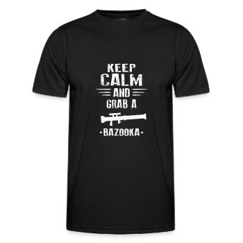 Keep calm and grab a Bazooka! - Männer Funktions-T-Shirt - Schwarz - Vorne - AI Model Male 178 dark (178cm)