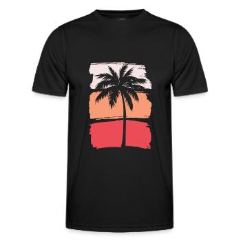 Palme Silhouette - Männer Funktions-T-Shirt - Schwarz - Vorne - AI Model Male 178 dark (178cm)