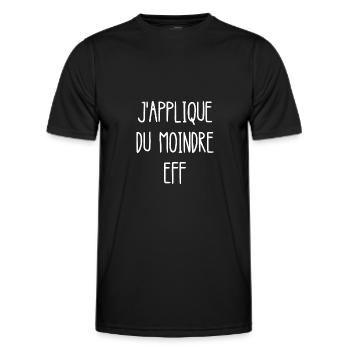 la loi du moindre eff - T-shirt sport Homme - noir - Devant - AI Model Male 178 dark (178cm)