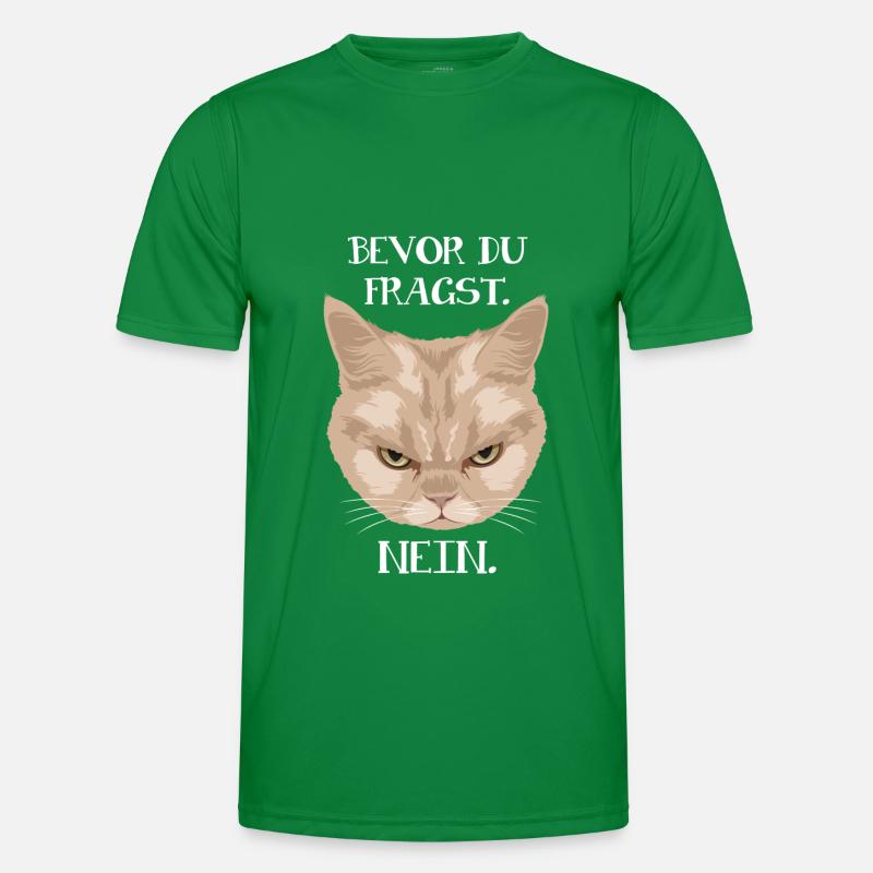 Grumpy Cat - Bevor du fragst_Nein (Katze) Männer Funktions-T-Shirt