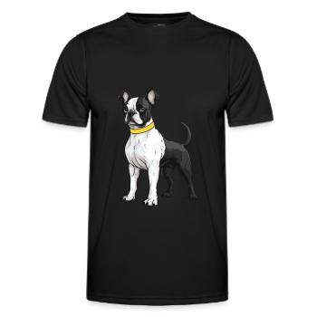 French Bulldog Dog - Men's Functional T-Shirt - black - Front - AI Model Male 178 dark (178cm)