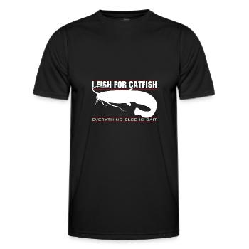 Je pêche le poisson-chat - tout le reste est un appât - T-shirt sport Homme - noir - Devant - AI Model Male 178 dark (178cm)