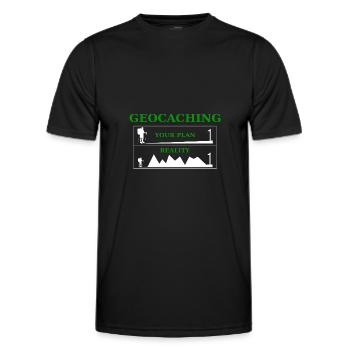 Geocaching - Männer Funktions-T-Shirt - Schwarz - Vorne - AI Model Male 178 dark (178cm)