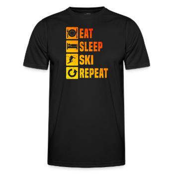 Freestyle Skifahrer Skifahrer Skifahren - Männer Funktions-T-Shirt - Schwarz - Vorne - AI Model Male 178 dark (178cm)