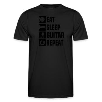 akustische gitarre Egitarre Damen E-gitarre - Männer Funktions-T-Shirt - Schwarz - Vorne - AI Model Male 178 dark (178cm)