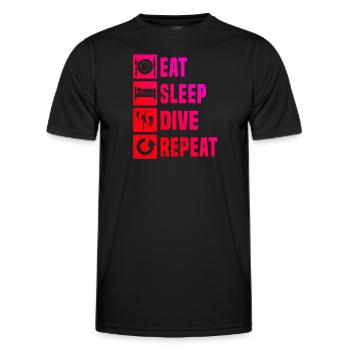 Scuba Divers Scuba Diver Diving - Men's Functional T-Shirt - black - Front - AI Model Male 178 dark (178cm)