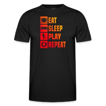 Fussballspielen Soccer Fussballspiel Fussball - Männer Funktions-T-Shirt - Schwarz - Vorne - AI Model Male 178 dark (178cm)