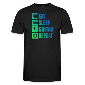 Guitar Guitar Guitar Player Electric Guitar - Men's Functional T-Shirt - black - Front - AI Model Male 178 dark (178cm)