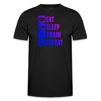 Krafttraining Aerobic Herren Damen Aerobic - Männer Funktions-T-Shirt - Schwarz - Vorne - AI Model Male 178 dark (178cm)