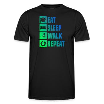 Men's Nordic Walker Walking Walker Nordic Walking - Men's Functional T-Shirt - black - Front - AI Model Male 178 dark (178cm)