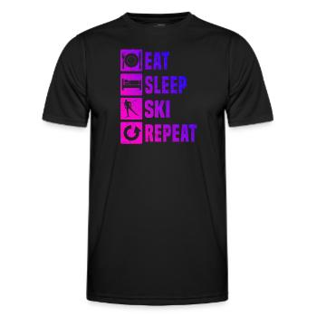 Langlauf Classic Langlauf Langlauf Klassisch - Männer Funktions-T-Shirt - Schwarz - Vorne - AI Model Male 178 dark (178cm)