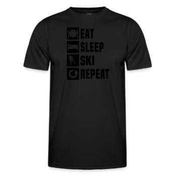 Patinage de fond femmes Ski de fond patin de fond - T-shirt sport Homme - noir - Devant - AI Model Male 178 dark (178cm)