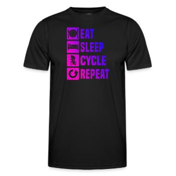 Road Bike Men's Road Bike Road Bike - Men's Functional T-Shirt - black - Front - AI Model Male 178 dark (178cm)
