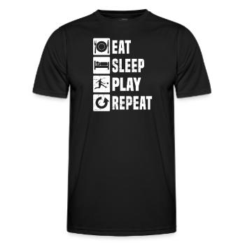 Men's Football Football Game Soccer Football Game - Men's Functional T-Shirt - black - Front - AI Model Male 178 dark (178cm)